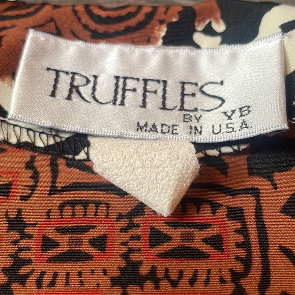 Vintage patchwork leopard printed short sleeve blouse by Truffles - Picture 3 of 7